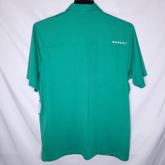 Oakley Polo Shirt Mens XL Striped Green, White Hydrolix Performance - Picture 8 of 14